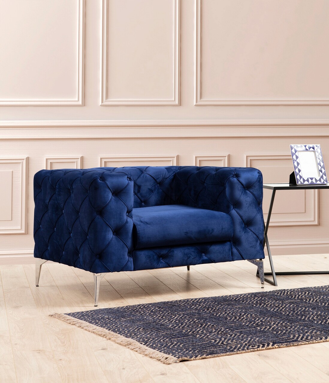 Fotoliu, Atelier del Sofa, 569HLN1127, Albastru navy - imagine 5